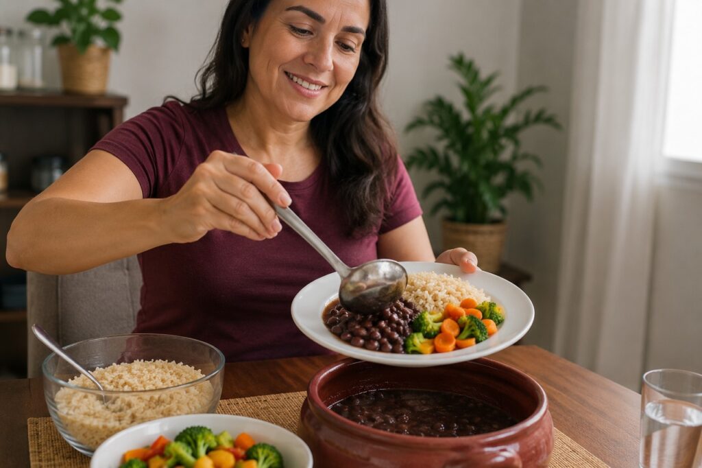 Incluir feijão regularmente nas refeições é uma forma prática de aumentar o consumo de fibras alimentares.