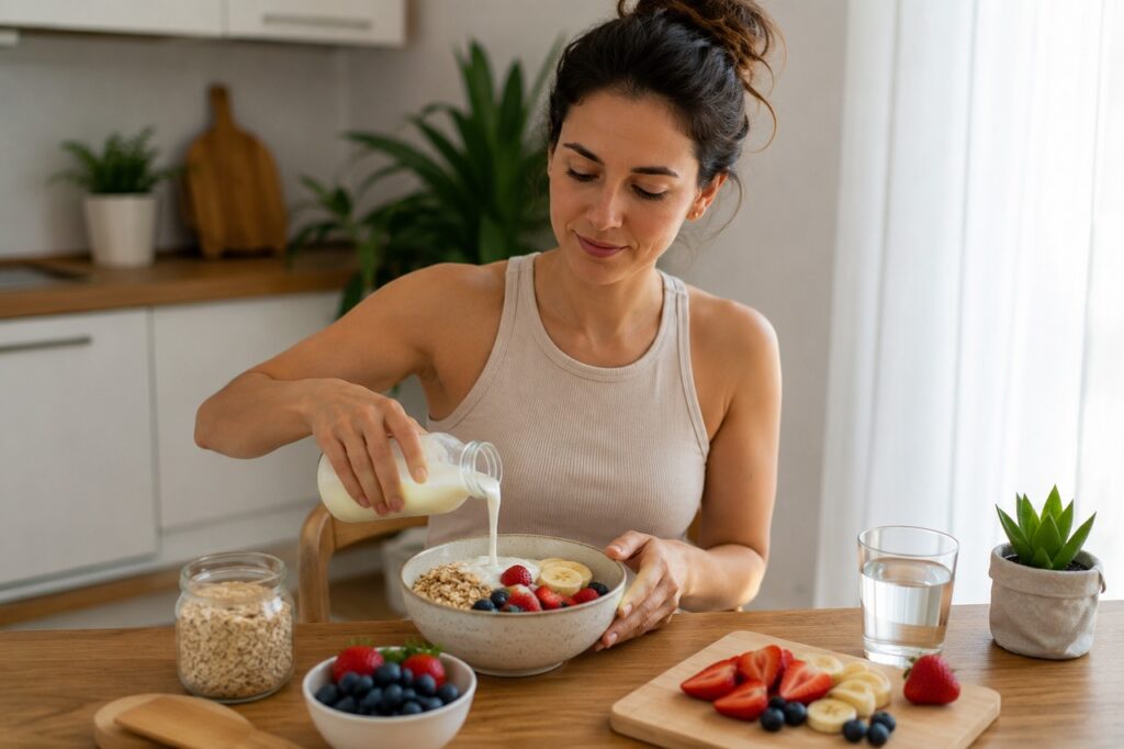 Combinar kefir com fontes de fibras pode favorecer uma rotina alimentar mais voltada à saúde intestinal.
