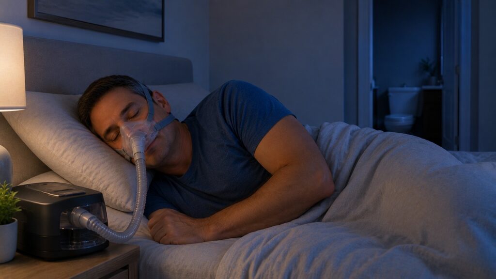 Tratar a apneia do sono pode reduzir despertares noturnos para urinar em alguns casos.