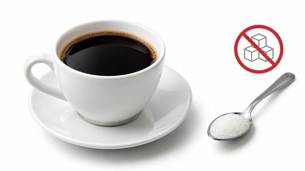 Evitar açúcar, xaropes e cremes calóricos ajuda o café a fazer mais sentido dentro de uma rotina voltada ao fígado.