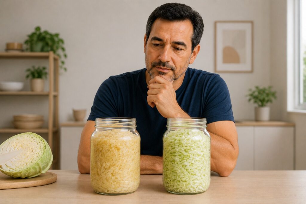 Comparar repolho fermentado e não fermentado ajuda a entender possíveis efeitos na microbiota e na imunidade.