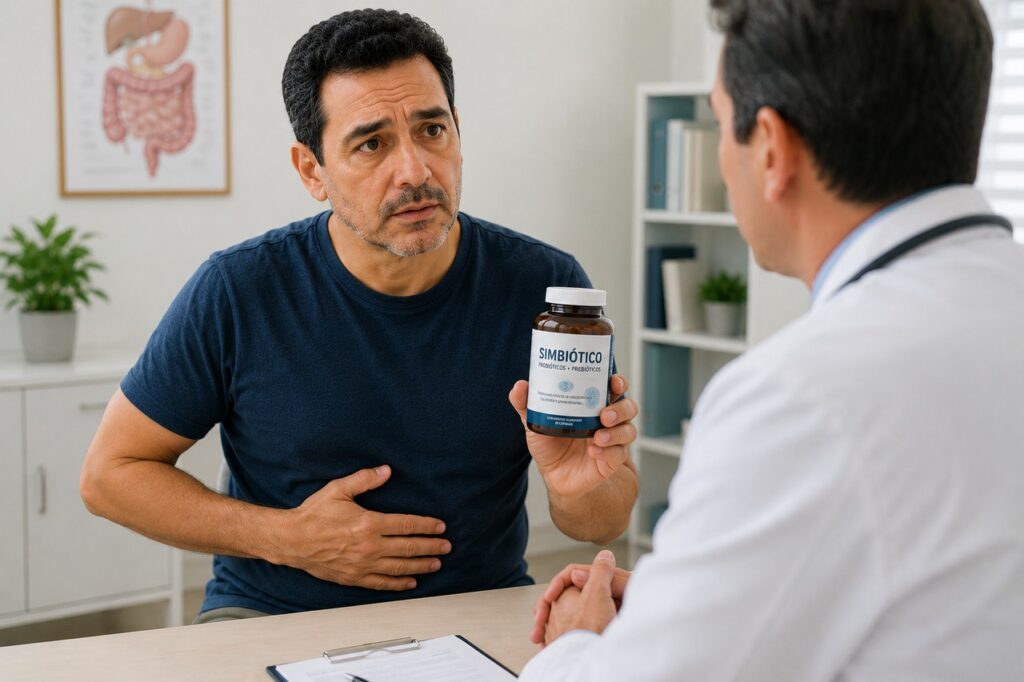 A escolha do simbiótico deve considerar sintomas, tolerância e causa do desconforto intestinal.