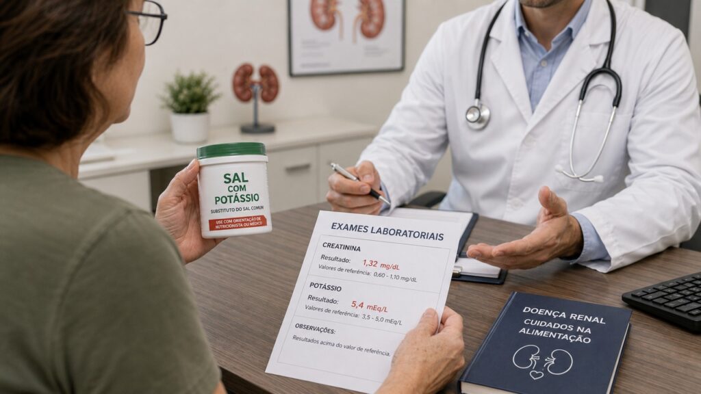 Quem tem doença renal deve avaliar potássio e função dos rins antes de usar substitutos do sal.
