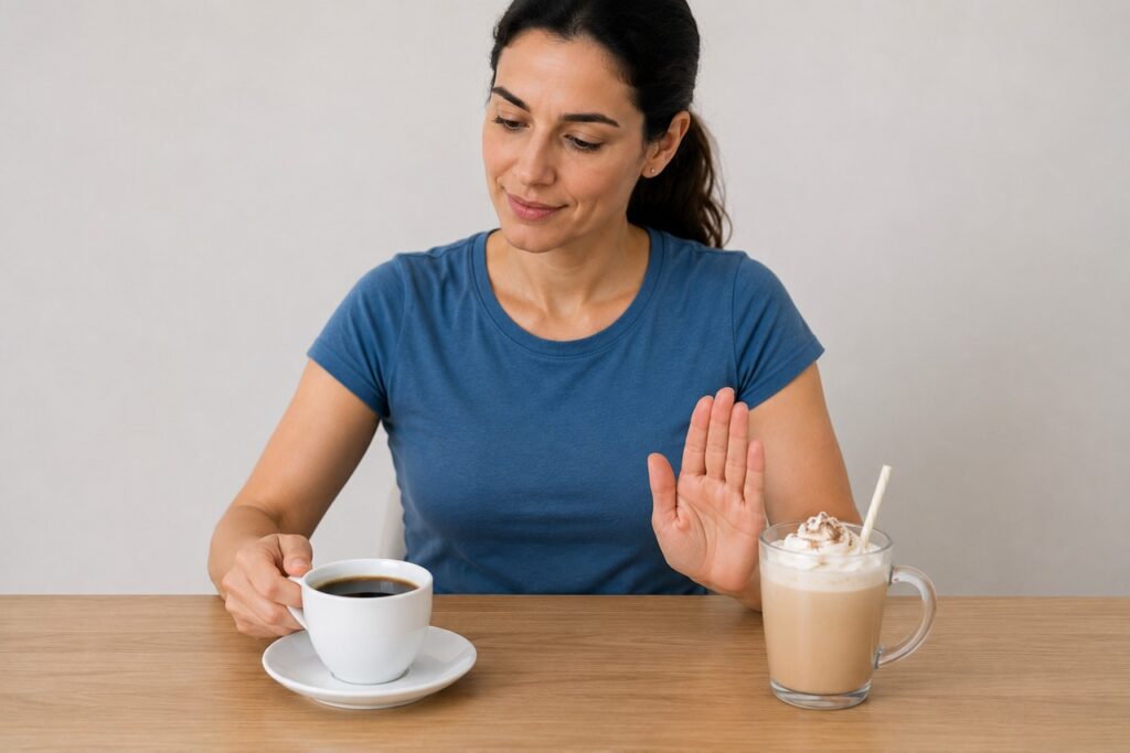 Separar café puro de bebidas adoçadas ajuda a entender melhor os possíveis efeitos no fígado.