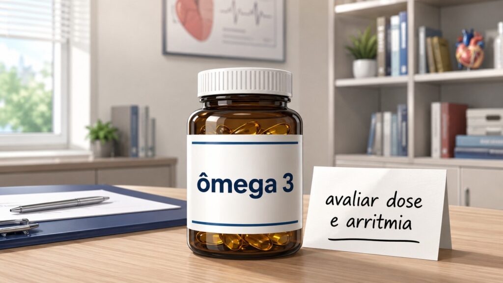 Altas doses de ômega 3 em cápsulas exigem avaliação individual, especialmente em risco cardíaco.