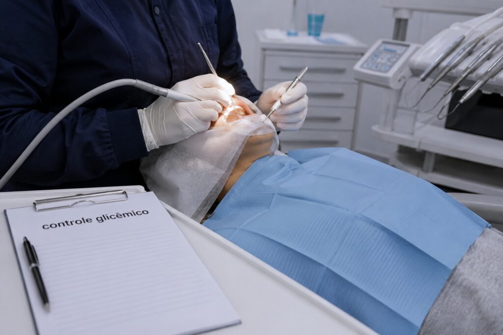 O tratamento da inflamação gengival pode ajudar no cuidado metabólico de quem tem diabetes.