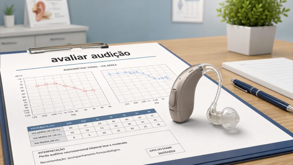 A audiometria ajuda a identificar o grau da perda auditiva antes de indicar o melhor cuidado.