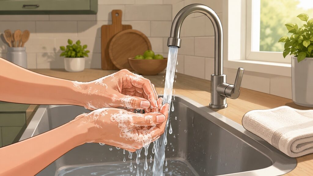 Esfregar dedos e unhas por tempo suficiente ajuda a remover partículas virais das mãos.