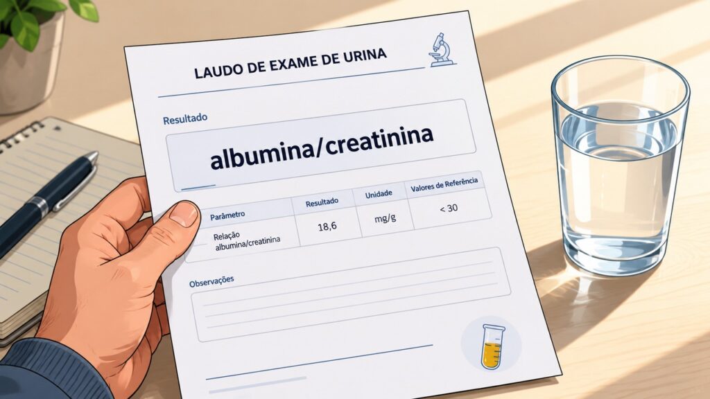 O exame de albumina-creatinina ajuda a identificar alterações renais antes de complicações.