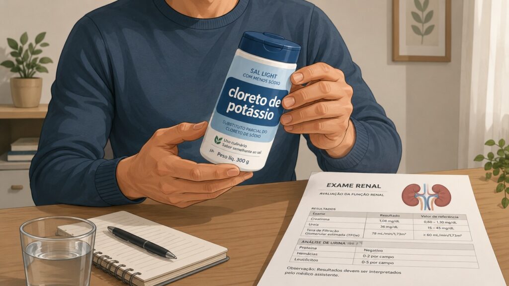 Conferir o rótulo e a saúde dos rins é importante antes de usar sal com potássio.
