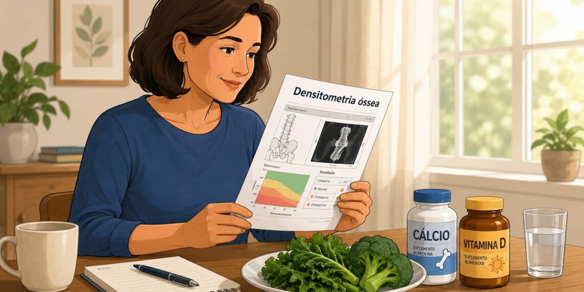 Ossos frágeis pedem avaliação completa, mesmo quando cálcio e vitamina D já fazem parte da rotina.