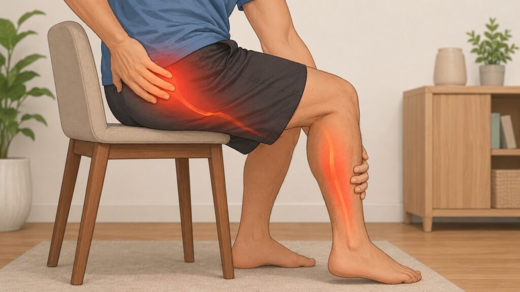 O trajeto da dor ajuda a diferenciar ciática de uma dor muscular localizada.
