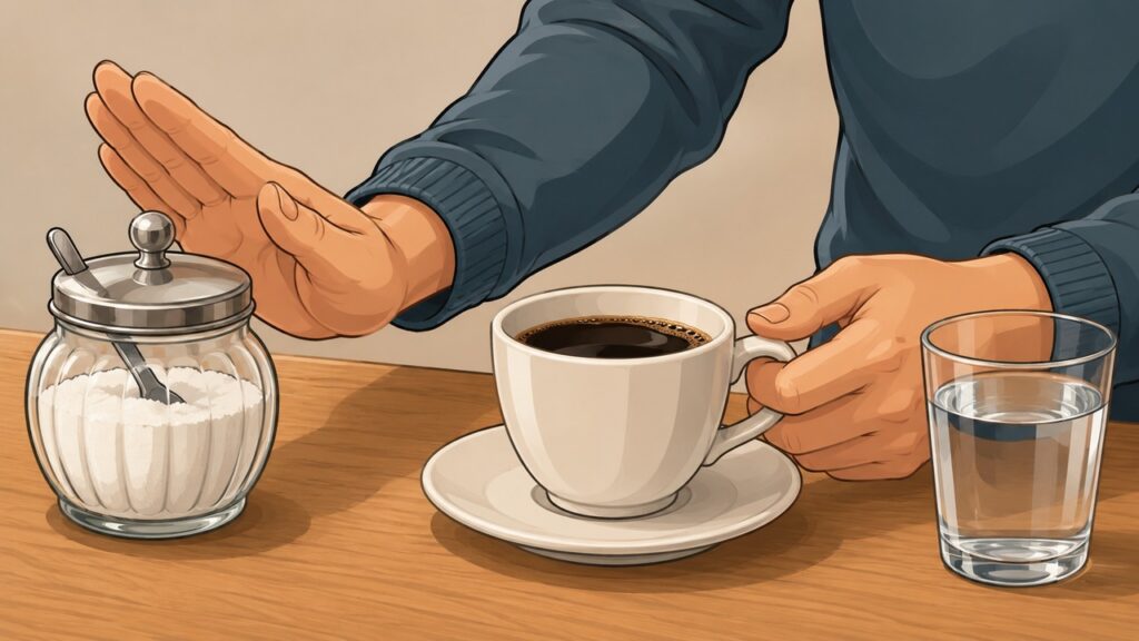 Evitar açúcar no café ajuda a preservar escolhas mais favoráveis ao metabolismo.