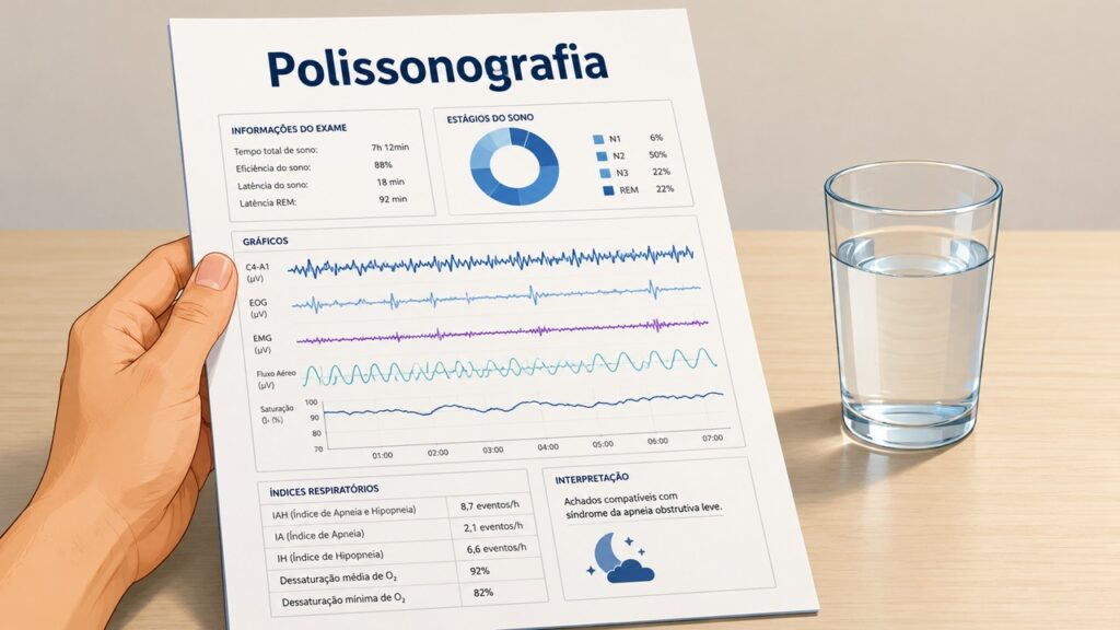 O exame do sono ajuda a confirmar a apneia quando há ronco alto, engasgos e cansaço diurno.