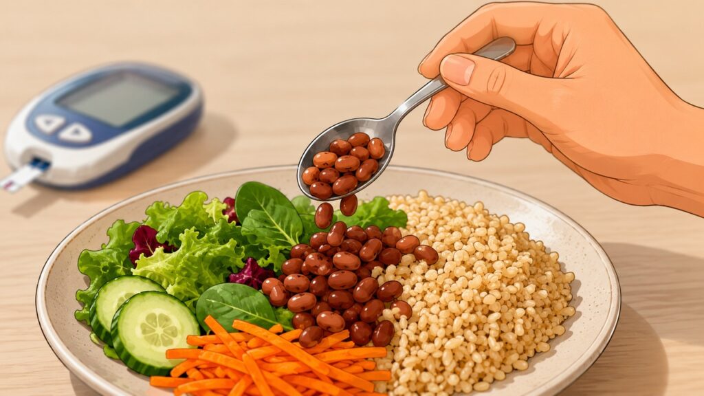 Feijão, verduras e grãos integrais deixam a refeição mais completa e favorecem a saciedade.