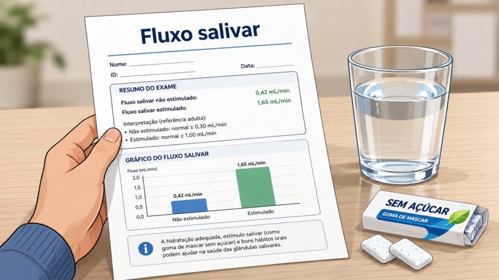 Avaliar o fluxo salivar ajuda a investigar a causa da boca seca persistente.