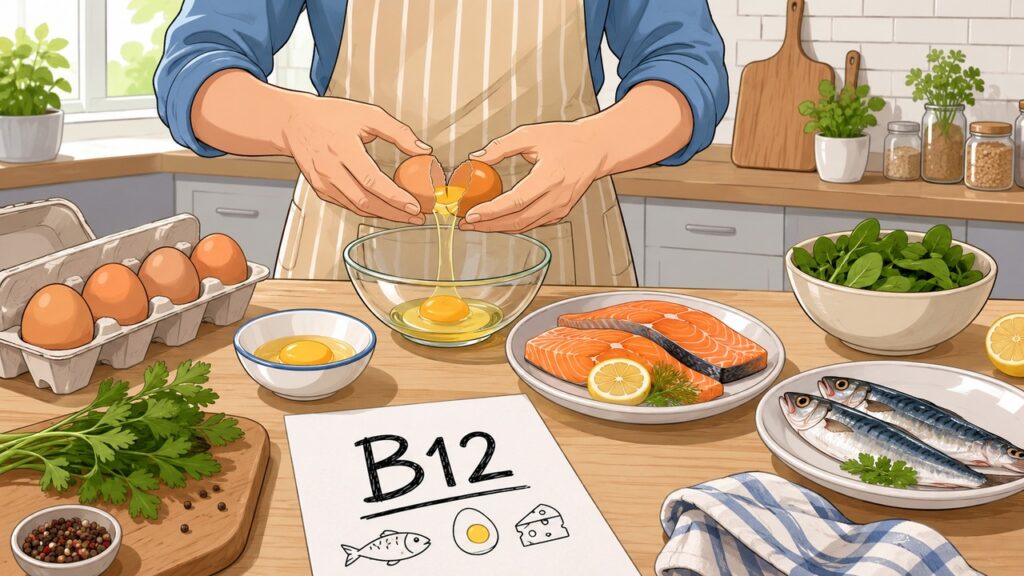 A correção segura da vitamina B12 começa com avaliação adequada e escolhas alimentares compatíveis com a dieta.