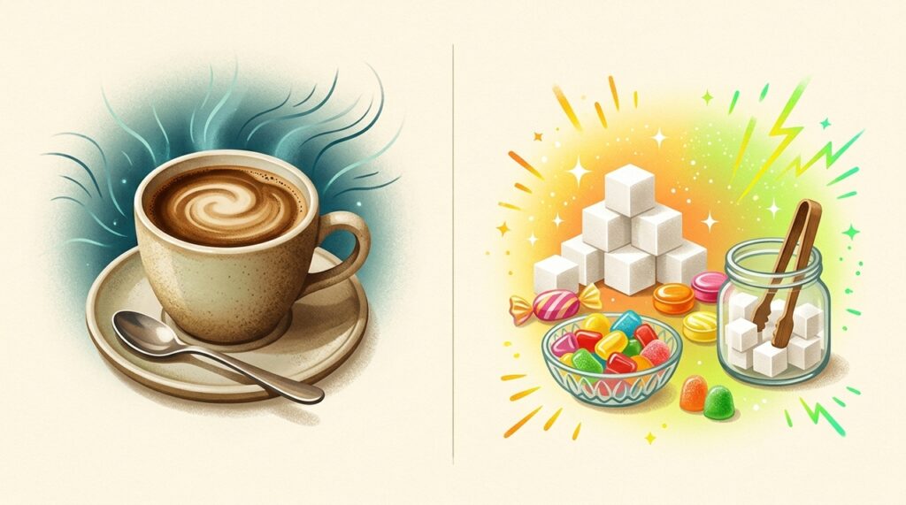 Como a cafeína e o açúcar afetam de maneiras diferentes a sensação de energia