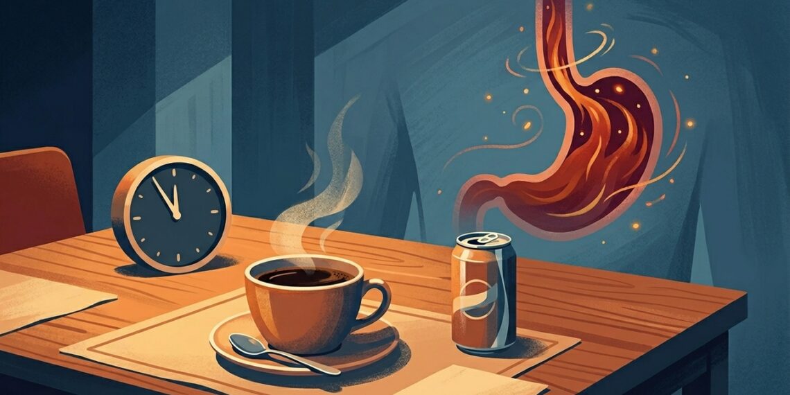 A azia frequente não se deve apenas ao consumo de frituras, mas sim ao excesso de café, refrigerante e refeições tardias