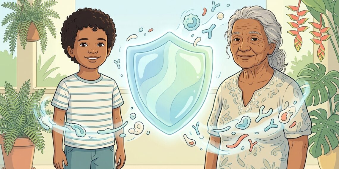 Em quais duas faixas etárias ocorre o maior risco de queda na imunidade?