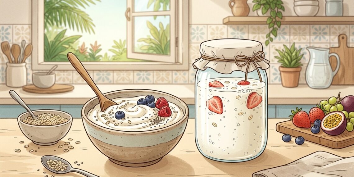 Iogurte natural ou kefir: qual é a melhor opção para controlar a microbiota, a digestão e a imunidade?