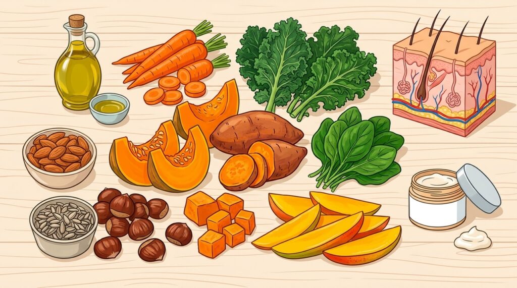 Qual deficiência de vitamina está associada à pele muito seca e áspera