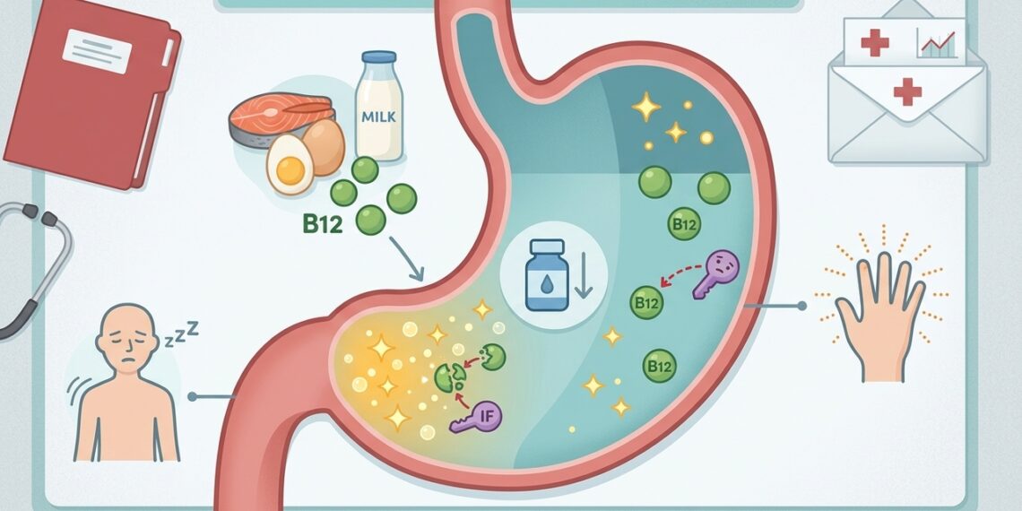 Azia tratada por meses: quando remédios de estômago levantam suspeita de vitamina B12 baixa