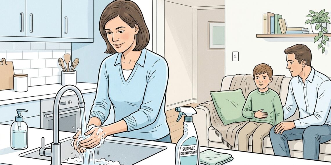 Vômito súbito em várias pessoas da casa nem sempre é intoxicação alimentar: o padrão típico do norovírus