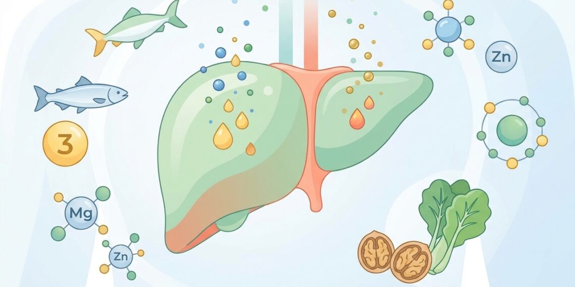 Que outros minerais ou nutrientes, além do magnésio, são benéficos para reverter a esteatose hepática?