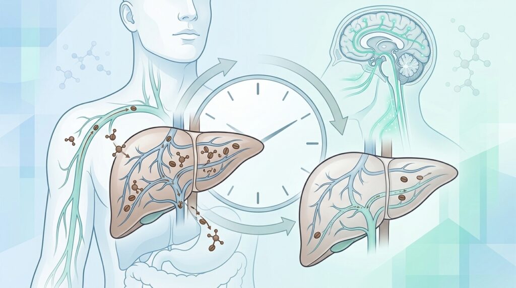 Os níveis de cafeína no corpo costumam cair pela metade após algumas horas