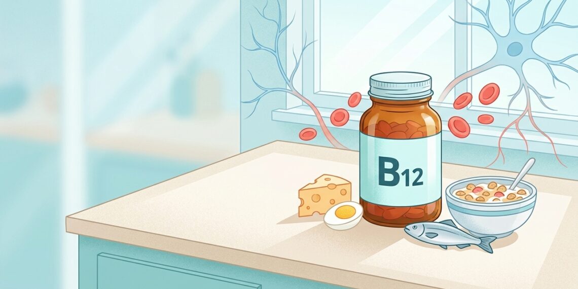 Falta de vitamina B12 não afeta só energia: o alerta do NIH para idosos, vegetarianos e quem usa remédios gástricos