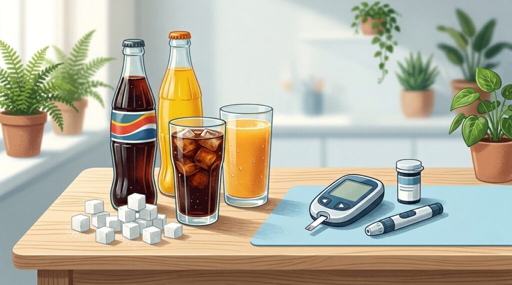 Quais são os efeitos do consumo de refrigerantes, sucos adoçados e outras bebidas açucaradas em pessoas com diabetes?