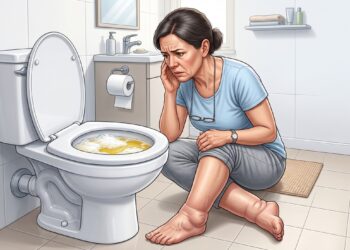 Urina espumosa com inchaço nas pernas pode ser um sinal de perda de proteína pelos rins.