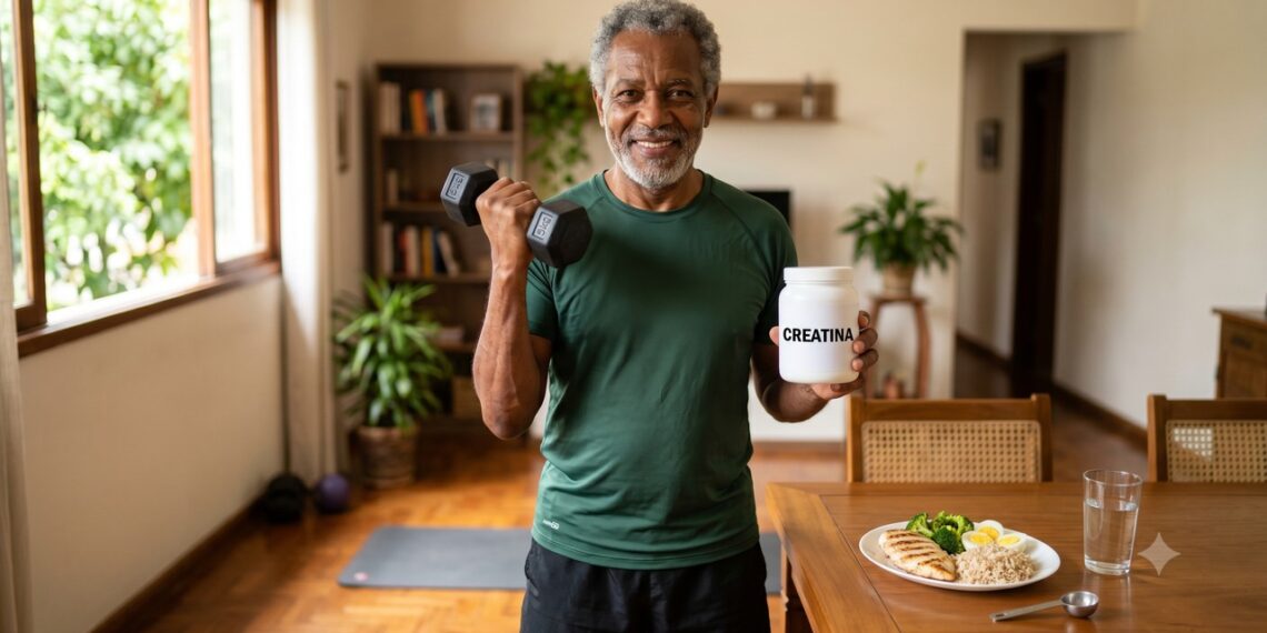A creatina pode entrar no envelhecimento como apoio, sem substituir treino, alimentação e orientação.