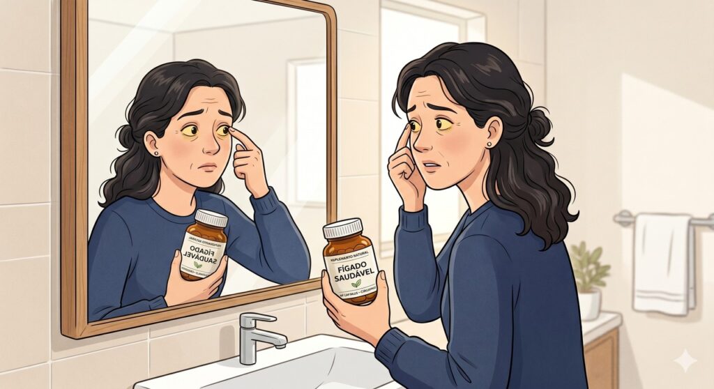Olhos amarelados após iniciar suplemento podem indicar necessidade de avaliação médica.