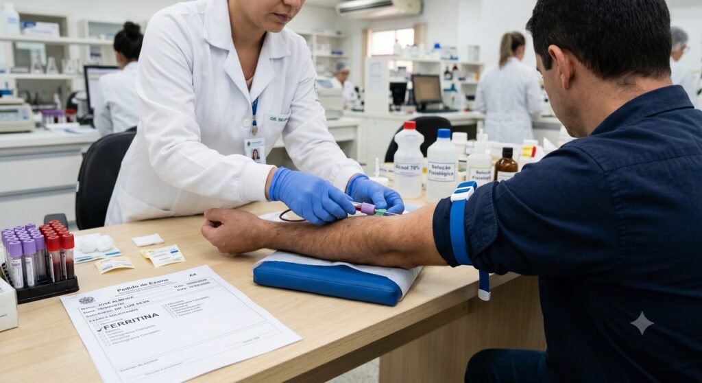 Exames de sangue ajudam a identificar anemia e baixa reserva de ferro com mais segurança.