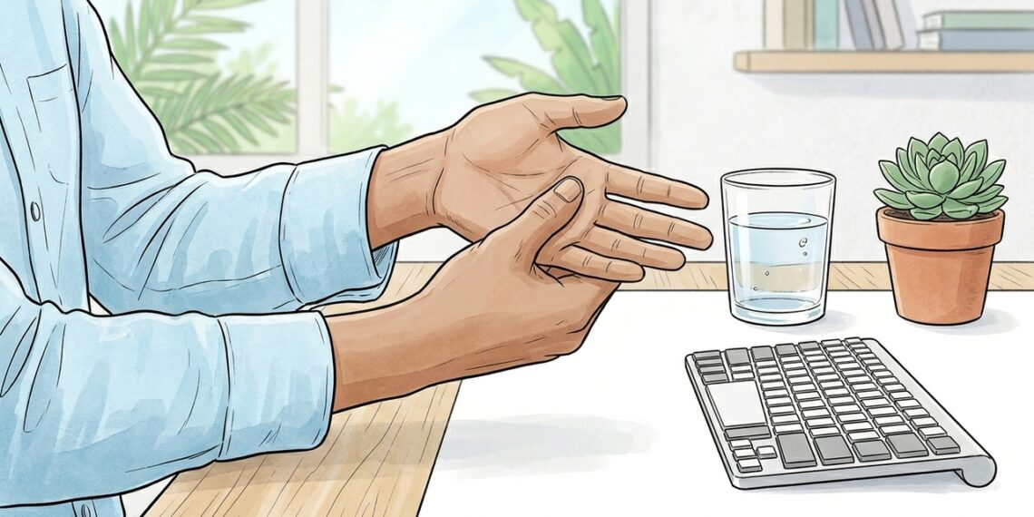 A pausa para descanso deve durar pelo menos 5 minutos a cada hora de trabalho, e depois disso deve-se fazer alongamentos rápidos