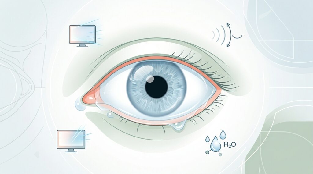 Ter olhos cansados e visão embaçada ao final do dia com frequência pode ser um dos primeiros sinais da síndrome do olho seco
