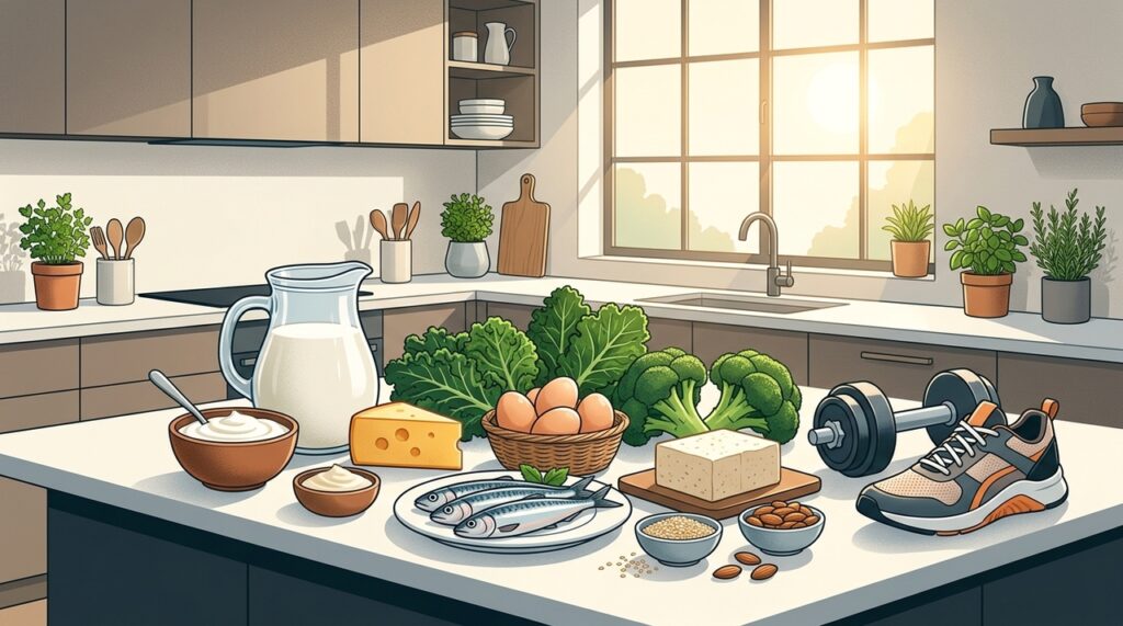 Exercícios de força e uma alimentação equilibrada são fundamentais na prevenção da osteoporose