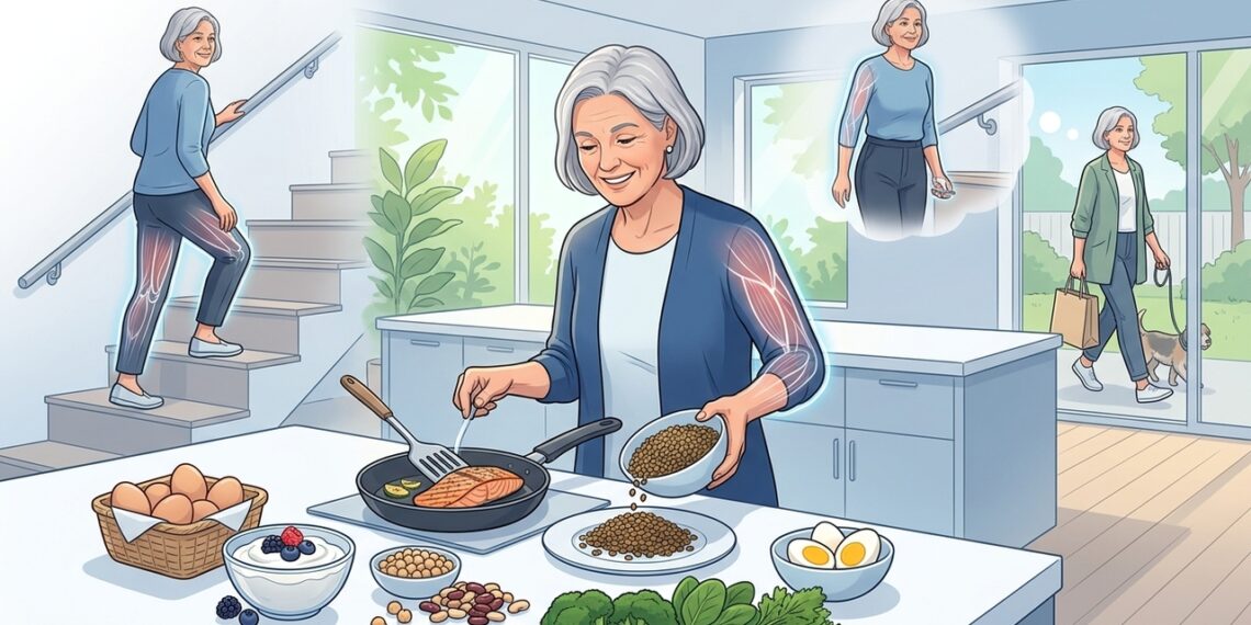 Proteína depois dos 60: quantos gramas por quilo ajudam a preservar músculo sem exageros