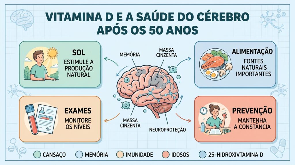 Sol, exames e alimentação auxiliam na proteção do envelhecimento cerebral.