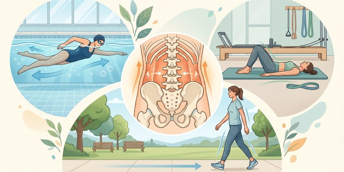 Dor lombar que piora com impacto: quando trocar corrida por natação, pilates ou caminhada leve