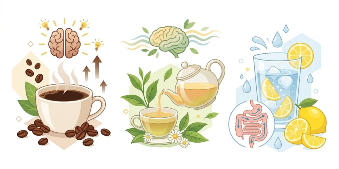 Café, chá ou água com limão: qual é a melhor opção para começar o dia?