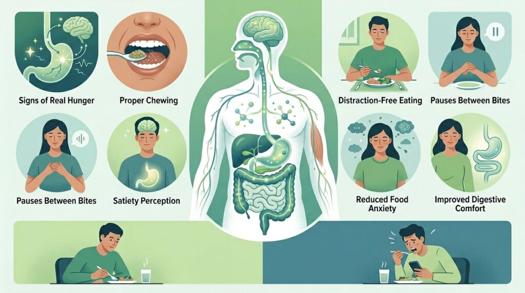 A qualidade da digestão depende de você comer no momento em que o corpo realmente sente fome
