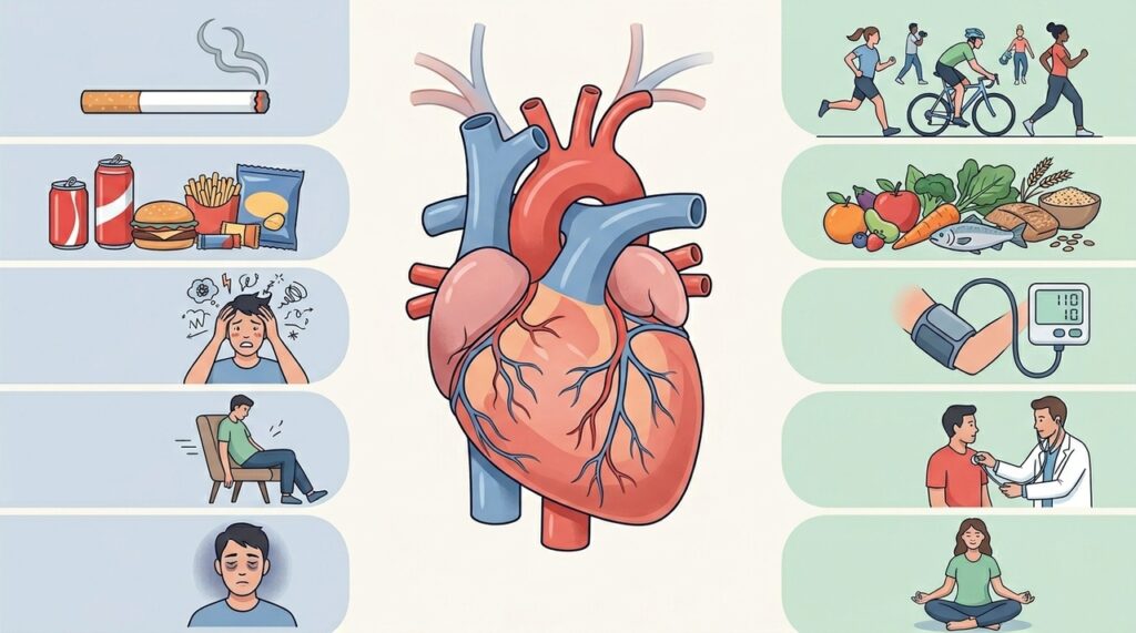Quais hábitos favorecem o desenvolvimento de problemas cardiovasculares e quais os previnem?