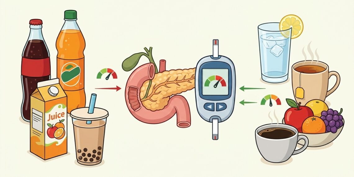 Quais são os efeitos do consumo de refrigerantes, sucos adoçados e outras bebidas açucaradas em pessoas com diabetes?