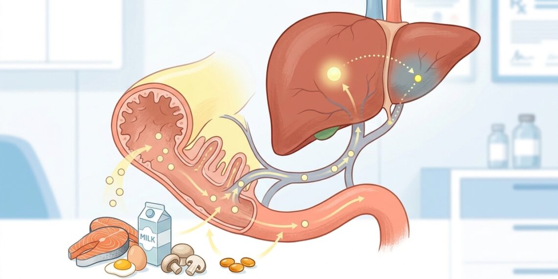 Vitamina D baixa mesmo com sol: quando intestino e fígado atrapalham a absorção