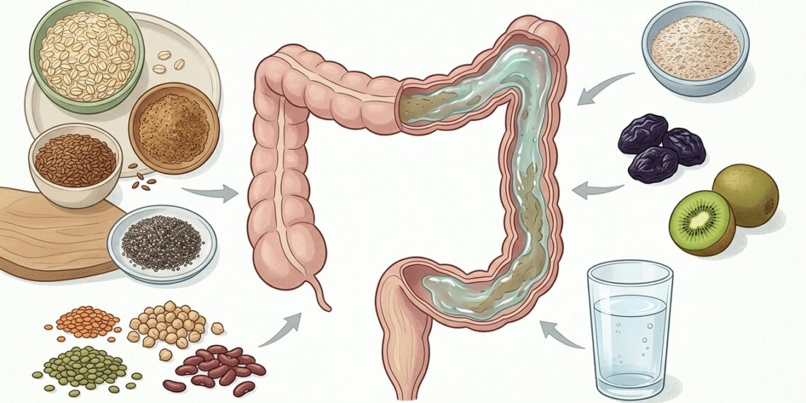 Intestino preso por dias não se resolve só com mais água: as fibras com melhor evidência para constipação crônica
