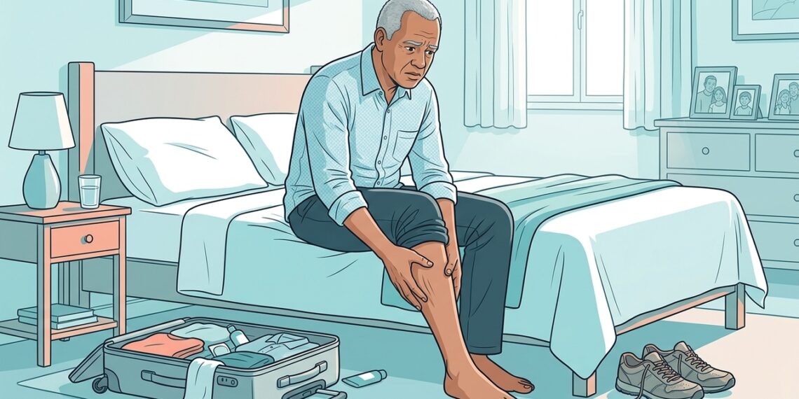 Dor na panturrilha depois de viagem longa: quando não é só músculo e exige avaliação de trombose