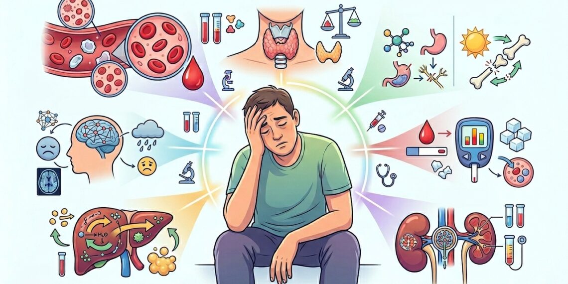 Cansaço constante nem sempre é falta de sono: pode estar ligado à anemia ou à tireoide